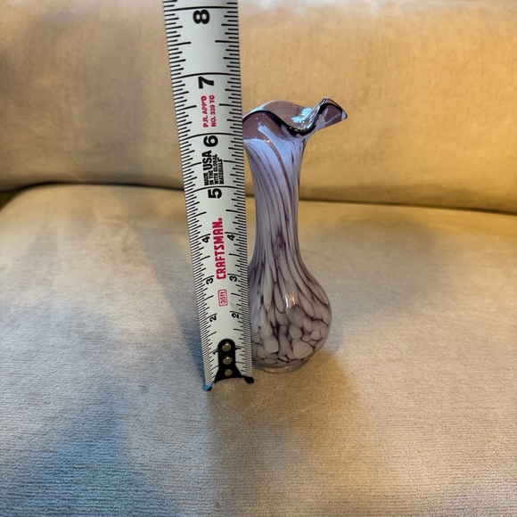 Vintage Purple and White Glass Vase - Picture 5 of 10